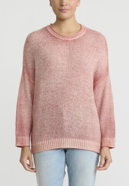 Avant Toi Hand-Painted, Brushed Crewneck Sweater in Sale Rosa Pink	