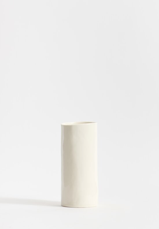 Bertozzi Handmade Porcelain Small Vase in Bianca White	