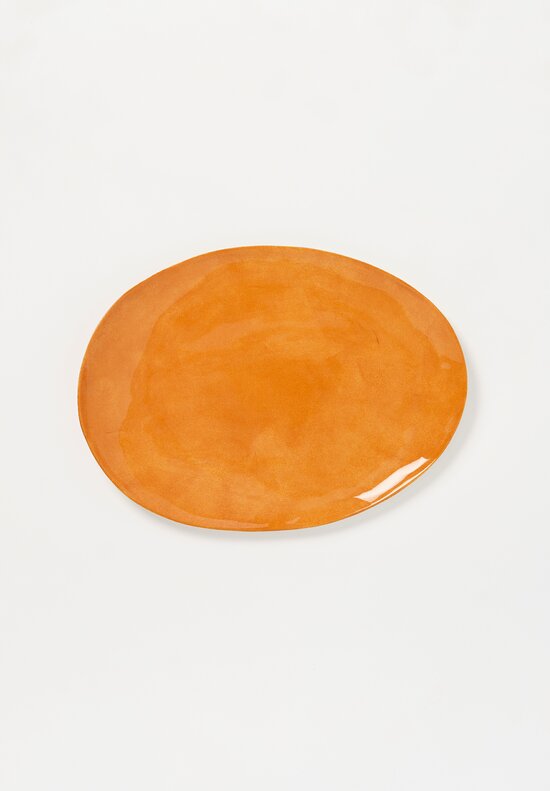 Bertozzi Handmade Porcelain Medium Oval Barchetta Platter Bruno Brown	