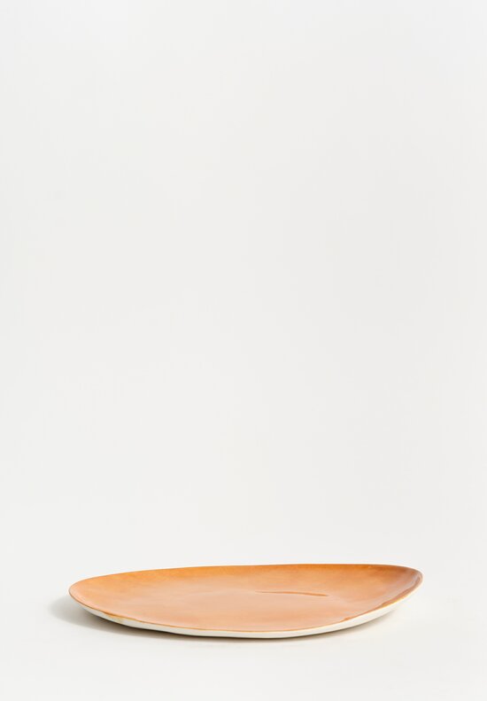 Bertozzi Handmade Porcelain Medium Oval Barchetta Platter Bruno Brown	