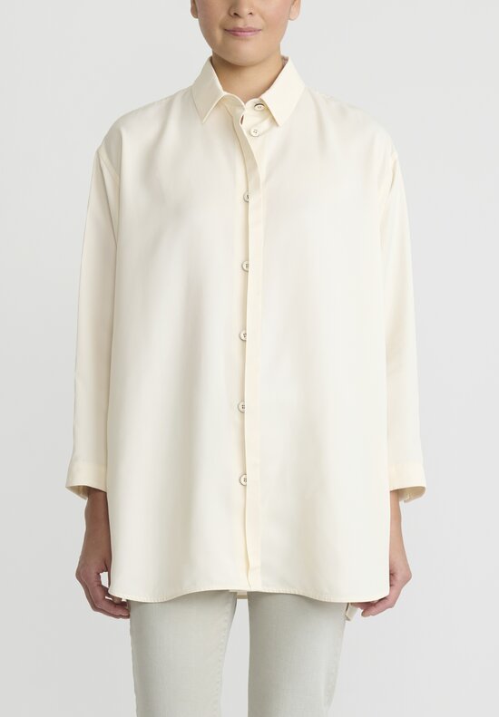 Jil Sander Oversized Fluid Shirt in White Quartz	