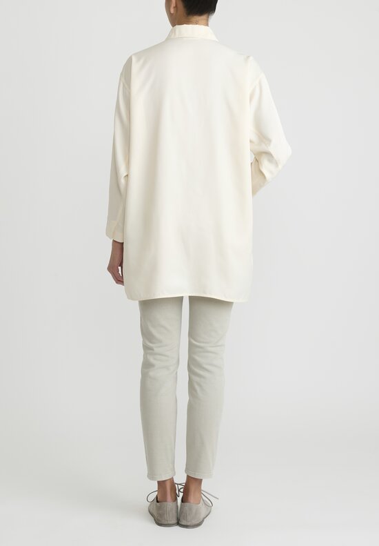 Jil Sander Oversized Fluid Shirt in White Quartz	