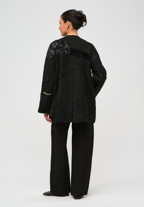 By Walid Beaded and Embroidered Silk Victorian Jackie Jacket in Black	