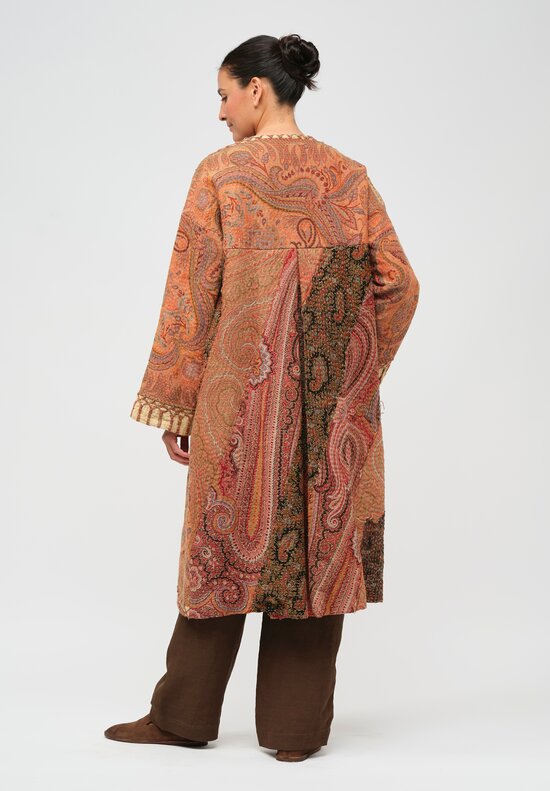 By Walid Victorian Shawl ''Nancy'' Coat in Orange Multicolor