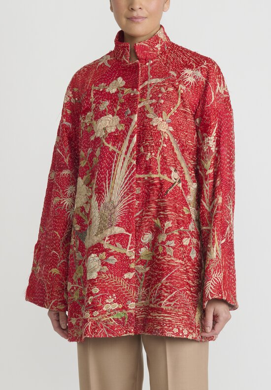 By Walid Antique Silk Chinese Panel Crystal Jacket	