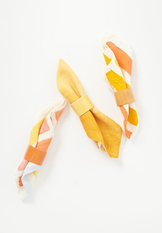 Stamperia Bertozzi Handmade Linen Striped Napkin Gamma Yellow	