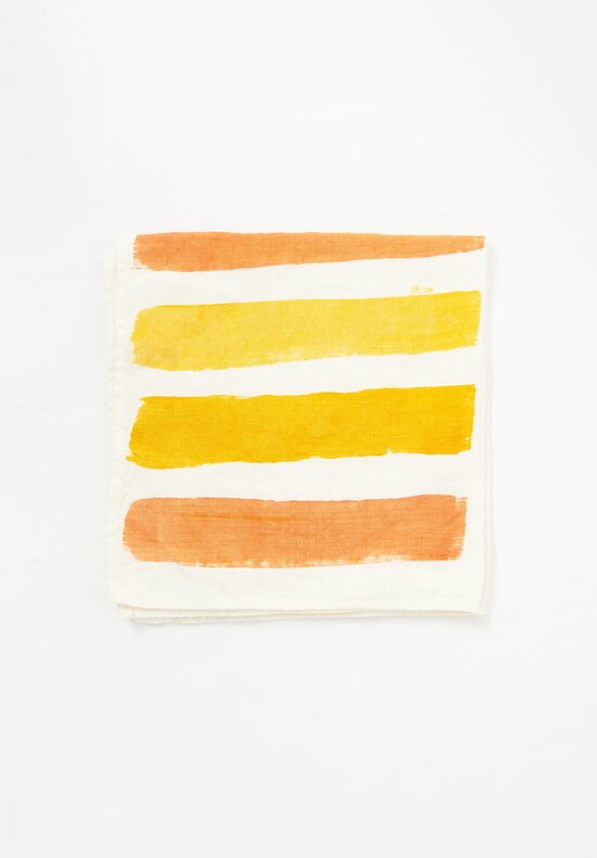 Stamperia Bertozzi Handmade Linen Striped Napkin Gamma Orange Yellow	