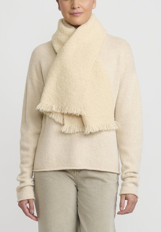 Lauren Manoogian Handwoven Wool Plush Keyhole Scarf in Alabaster White	