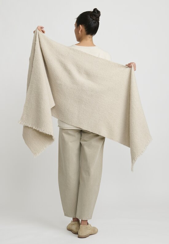 Lauren Manoogian Handwoven Wool Plush Wrap in Putty Grey	