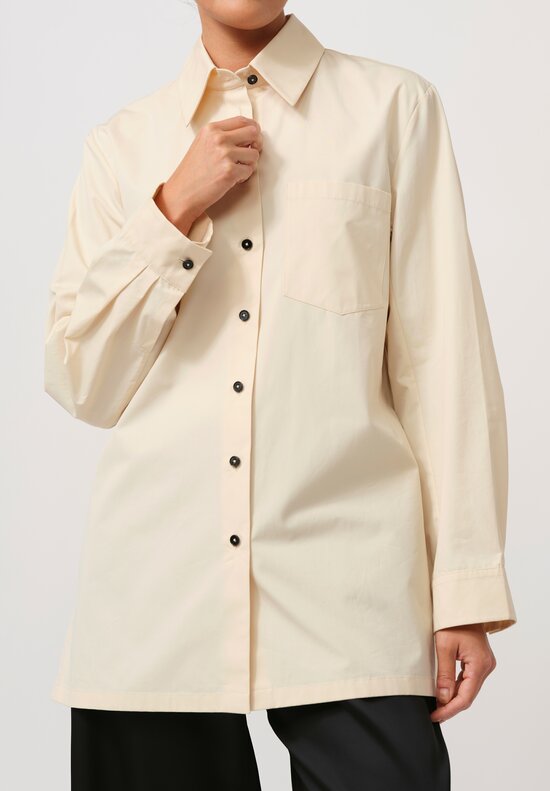 Jil Sander Organic Cotton Poplin Shirt in Ivory	