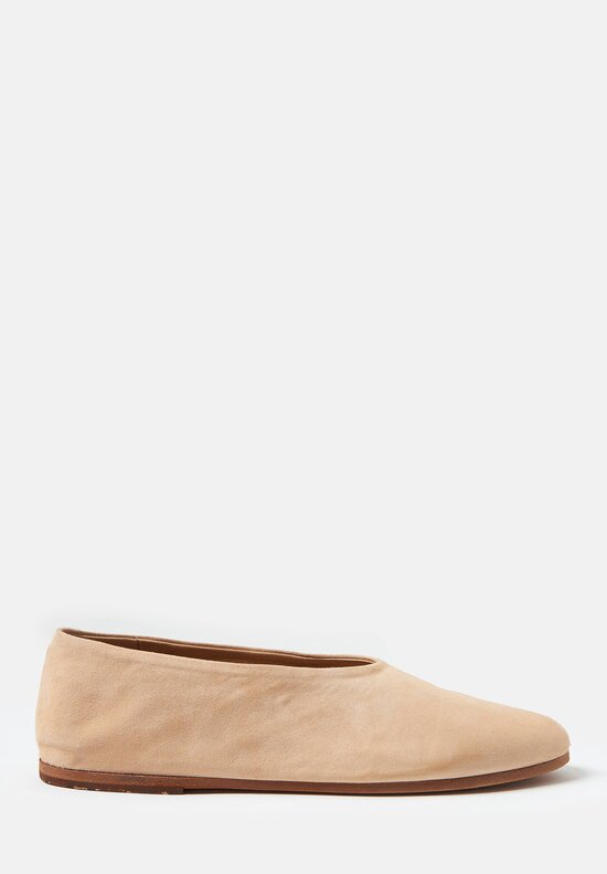 Marsèll Leather Coltellaccio Ballerina Flat in Albicocca Pink Suede	