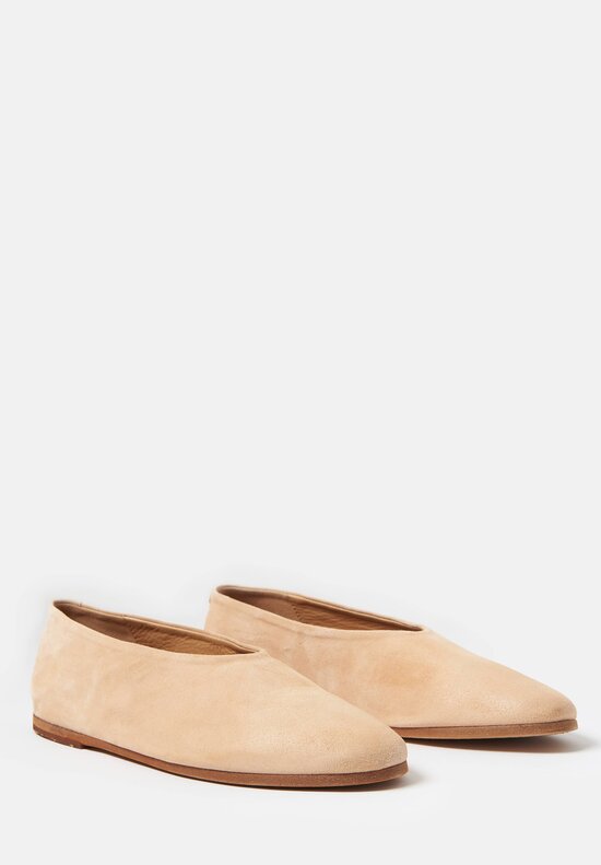 Marsèll Leather Coltellaccio Ballerina Flat in Albicocca Pink Suede	