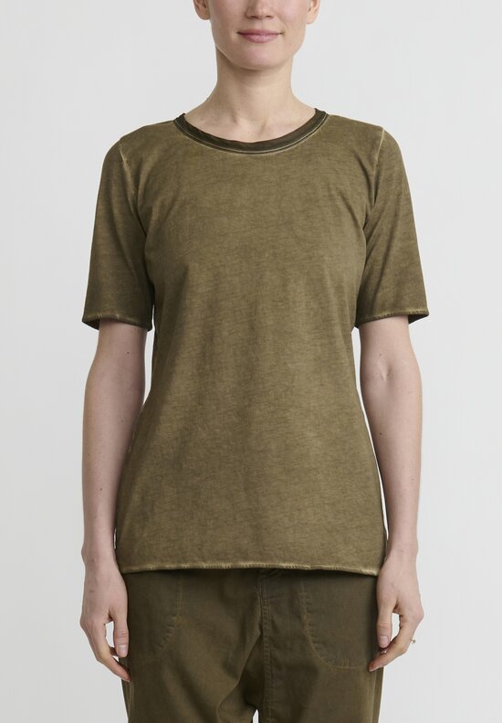 Uma Wang Cotton Silk Tina Tee Shirt	in Army Green