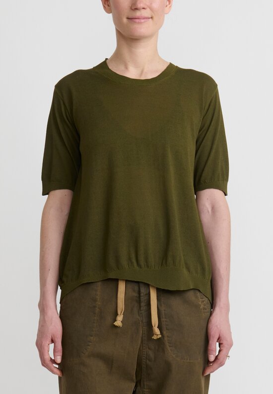 Uma Wang Cotton T-Shirt in Army Green	