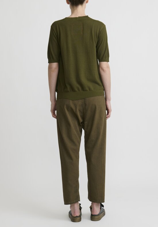 Uma Wang Cotton T-Shirt in Army Green	