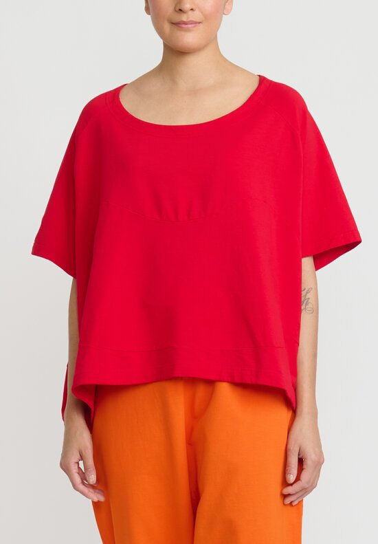 Rundholz Dip Cotton Oversized Top in Red	