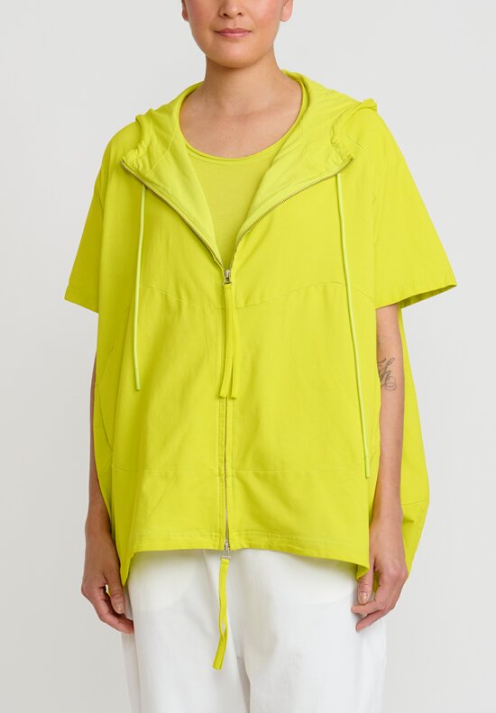 Rundholz Dip Raglan Sleeve Hooded Jacket in Spring Yellow Green	