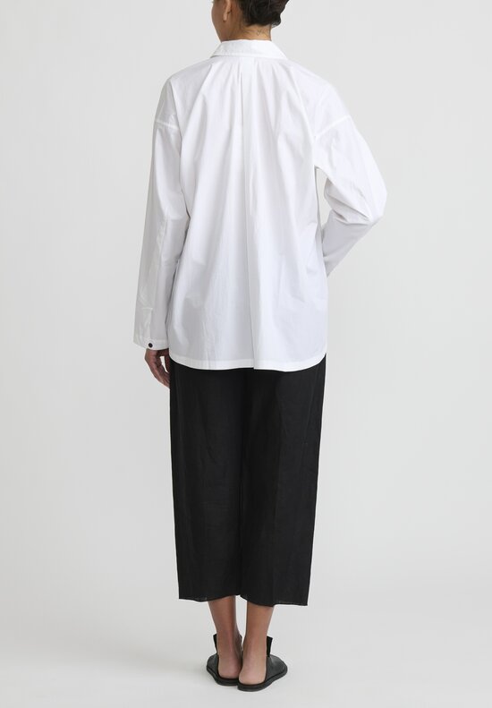 Jan-Jan Van Essche Cotton Loop Collar Shirt in White	