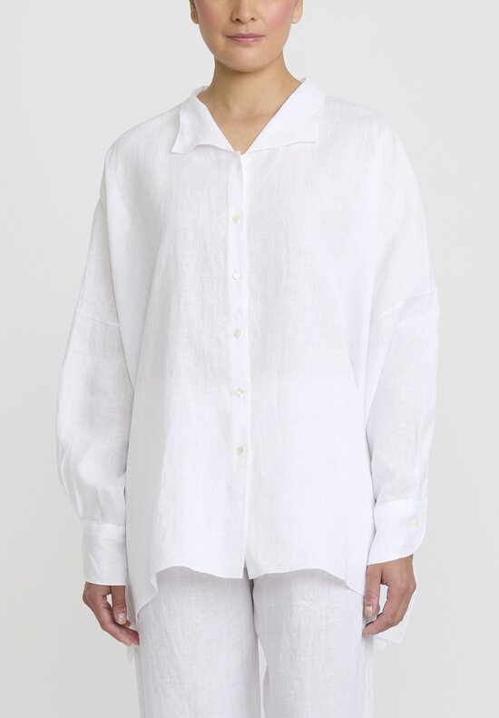 Shi Cashmere Long Silk Oversize Shirt in White | Santa Fe Dry Goods ...