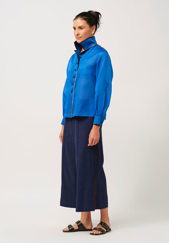 Sophie Hong Silk Organza Shirt in Blue