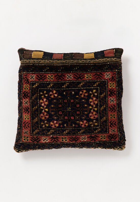 Shobhan Porter Vintage C1900 Antique Baluch Saddle Bag Black Coral Brown