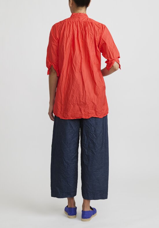 Daniela Gregis Washed Cotton ''Camicia'' Kora Top in Glow Red	