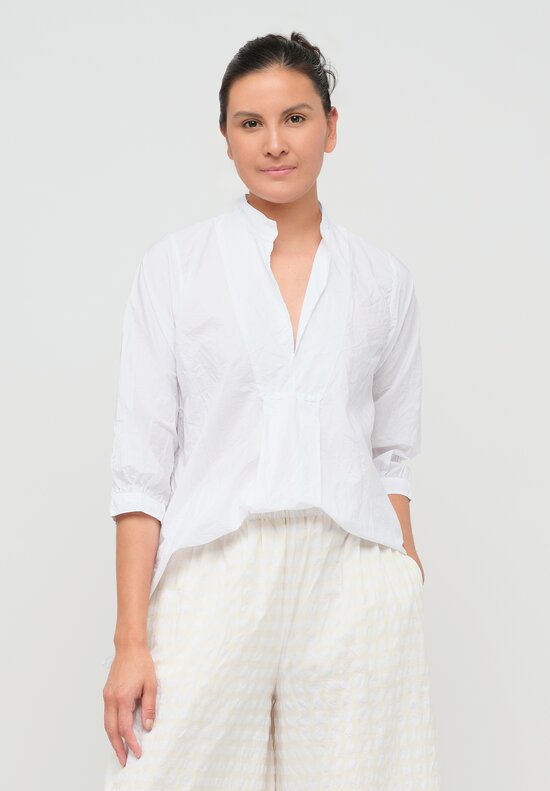 Daniela Gregis Washed Cotton Camicia Kora Top in Optic White	