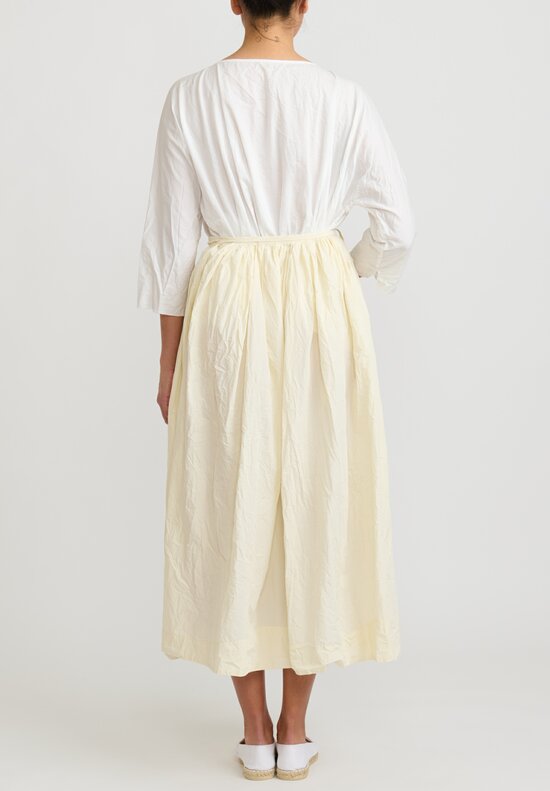 Daniela Gregis Washed Cotton ''Gonna Aneto'' Skirt in Avorio Ivory White