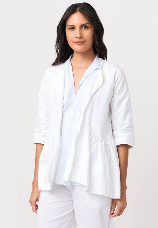 Daniela Gregis Washed Cotton Giacca Torte Stretta Jacket in Bianco White	