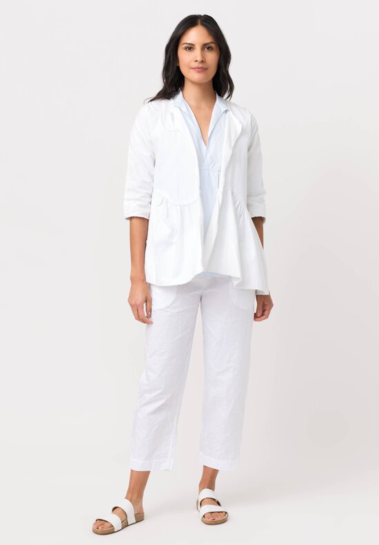 Daniela Gregis Washed Cotton Giacca Torte Stretta Jacket in Bianco White	