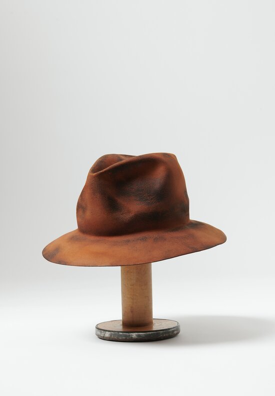 Horisake Design and Handel Hard Burnt Beaver Reshapable Hat in Rust	