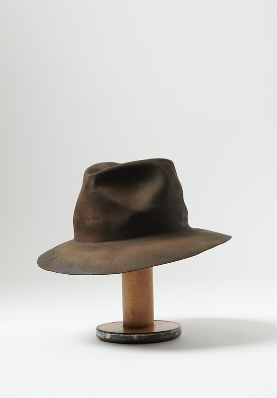 Horisake Design and Handel Hard Burnt Beaver Reshapable Hat in Taupe Brown	