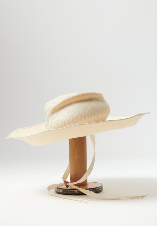 Horisaki Design and Handel Antique Sisal Straw Hat in Straw White	