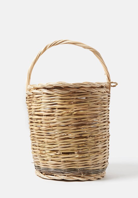 Daniela Gregis Handwoven Amaretto Cesta Basket with Lid Natural	