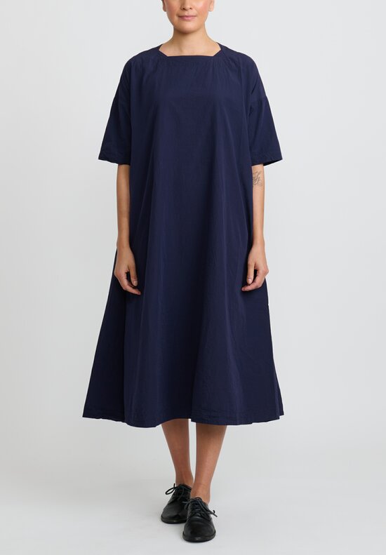 Casey Casey Light Paper Cotton Wow Dress in Ink Blue