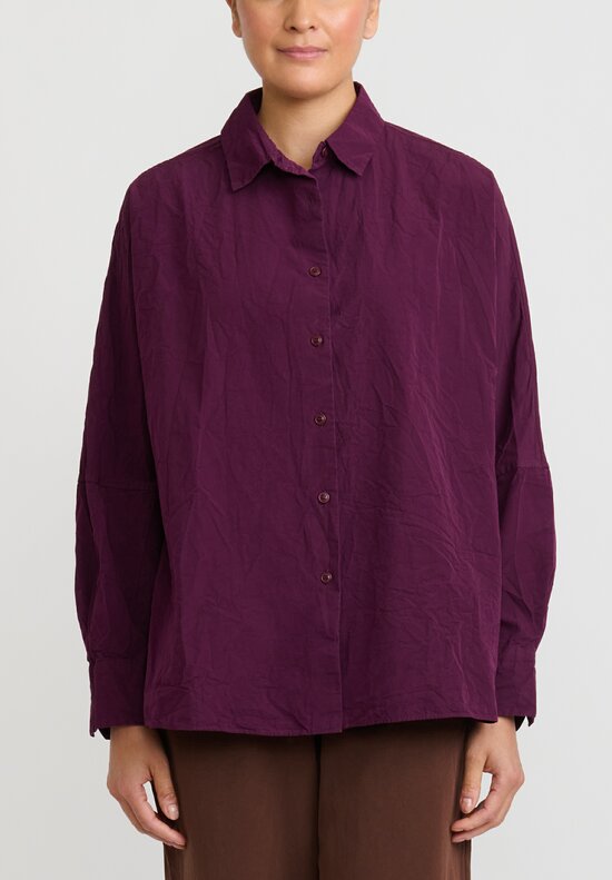 Casey Casey Paper Cotton Long Sleeve Waga Shirt	in Blackberry Purple