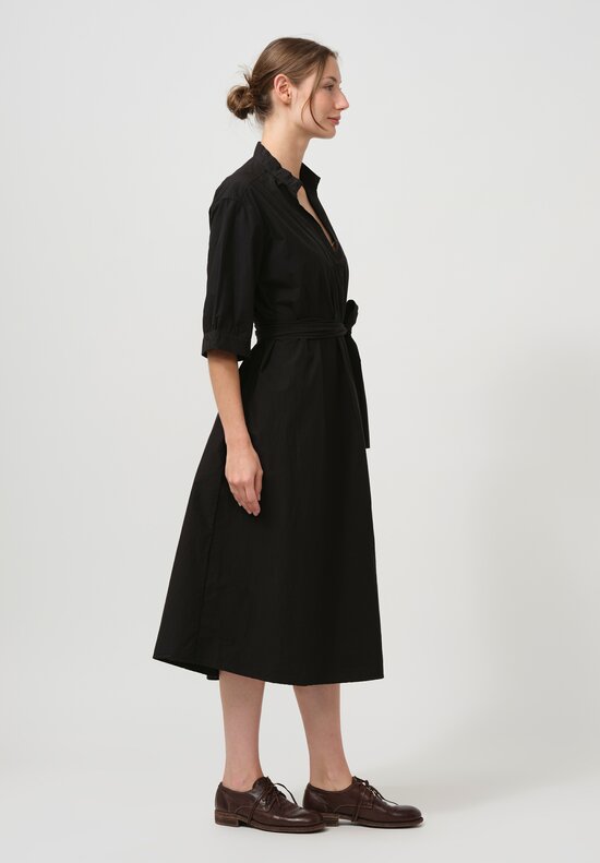 Bergfabel Washed Cotton Poplin Tyrol Dress in Black