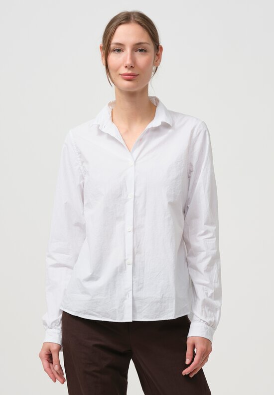 Bergfabel Washed Cotton Poplin Short Tyrol Shirt in White	