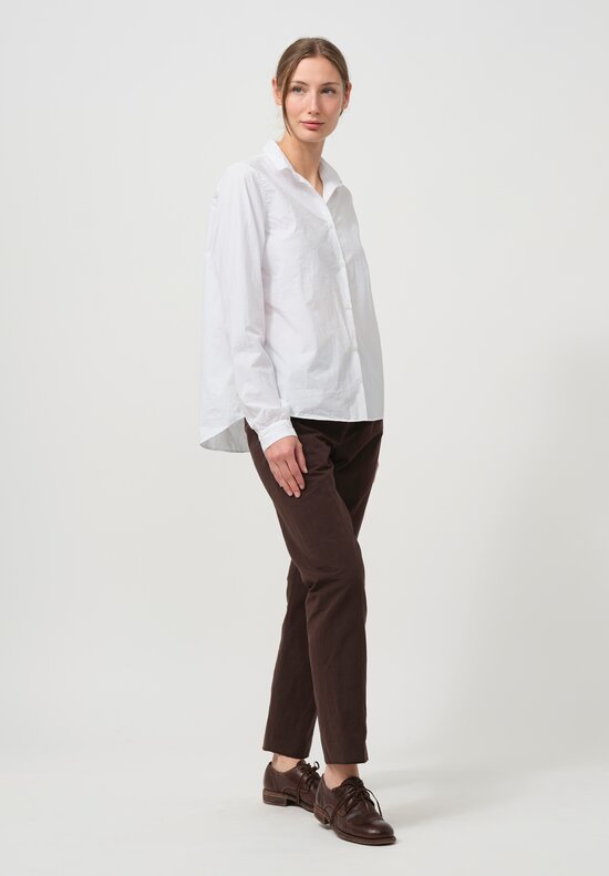 Bergfabel Washed Cotton Poplin Short Tyrol Shirt in White	