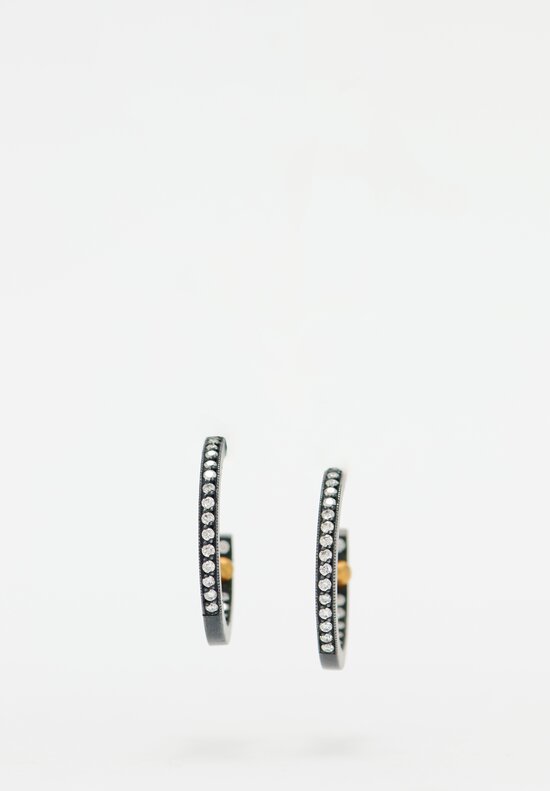 Lika Behar 18k, Oxidized Sterling Silver & Diamond Kelly Hoop Earrings	