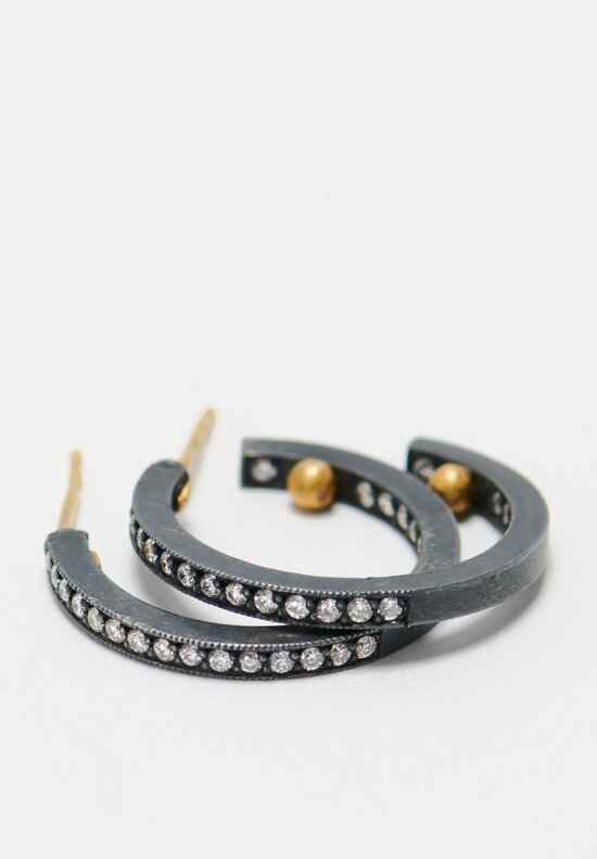 Lika Behar 18k, Oxidized Sterling Silver & Diamond Kelly Hoop Earrings	