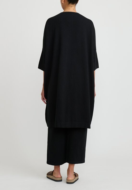 Lauren Manoogian Cotton & Alpaca Wide Dress in Black	