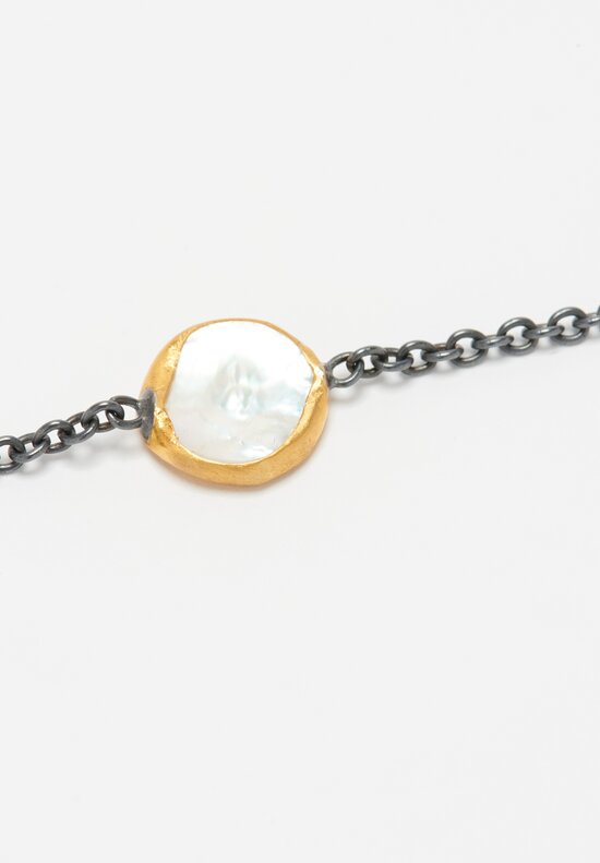 Lika Behar 24k, Oxidized Silver & Keshi Pearl 'Katya' Necklace	