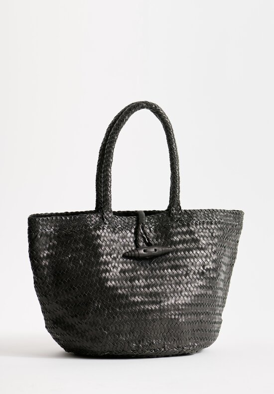 Massimo Palomba Handwoven Leather Ines Spiga Tote in Black	