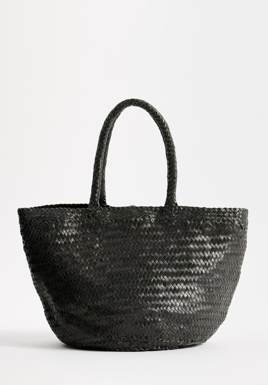 Massimo Palomba Handwoven Leather Ines Spiga Tote in Black	