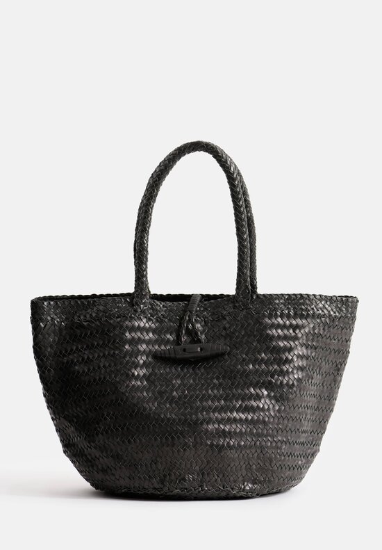Massimo Palomba Handwoven Leather Ines Spiga Tote in Black