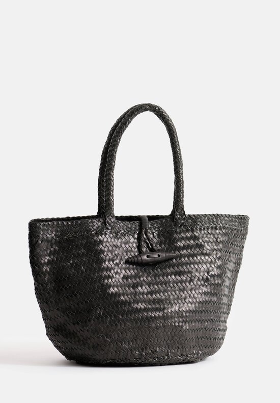 Massimo Palomba Handwoven Leather Ines Spiga Tote in Black