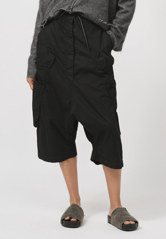 Rundholz Dip Drop Crotch Cargo Pants in Black	