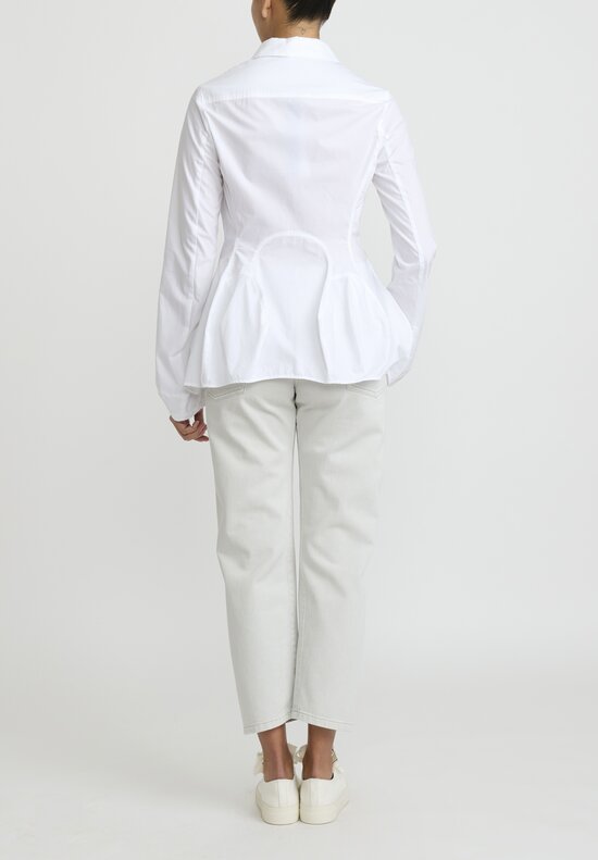 Rundholz Cotton Tulip Shirt in White	