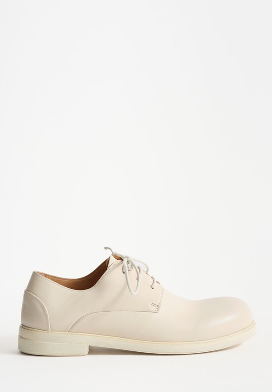 Marsell Leather Zucca Media Derby Shoe in Ivory White